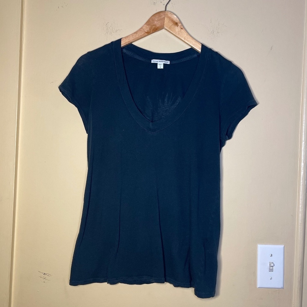 James Perse Black V-Neck T-Shirt